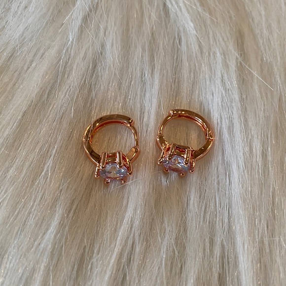 CZ Hoop Earrings - Picture 3 of 4